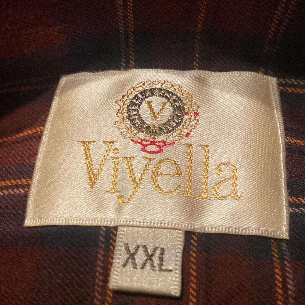 VIYELLA Size XXL Cotton/Wool Blend Button Down Plaid Shirt - Picture 2 of 7
